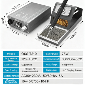 Kit de fer à souder à chauffage rapide sans plomb <span class=keywords><strong>OSS</strong></span> Team T210 2S pour téléphones mobiles, station de soudage en acier au carbone 75W - Product Image 3