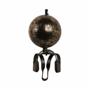 Scultura rustica a forma di globo, oggetto decorativo moderno in metallo per la casa, l'ufficio, il soggiorno, da esporre su scaffali. - Product Image 2