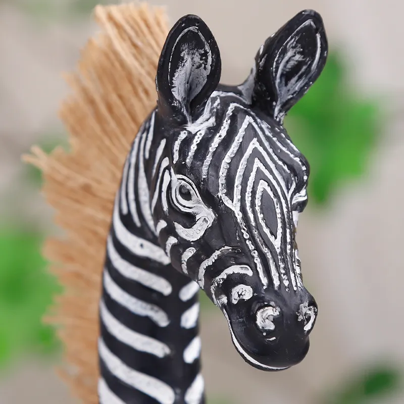 Redeco yeni Trend benzersiz amerikan Zebra heykelcik sanat soyut hayvan heykel reçine heykel hayvan süsler ev dekorasyonu