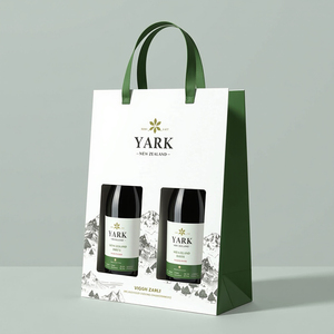 Sacs en carton personnalisés de luxe imprimés pour bouteilles de vin - Product Image 1