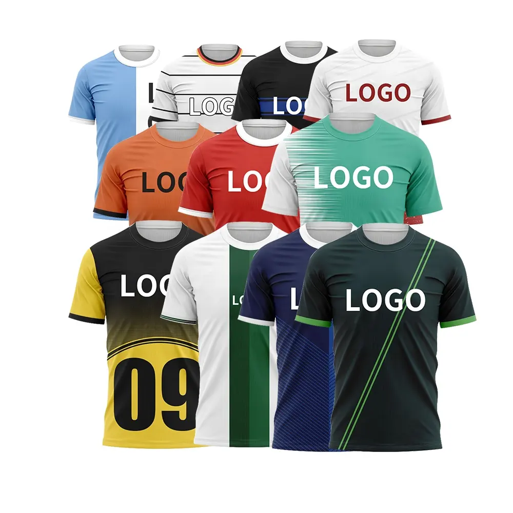 Custom Design Youth Football Jersey Set Thailand T Shirts Uniform Team Soccer Jersey Men Retro Club Soccer Wear 3DDX