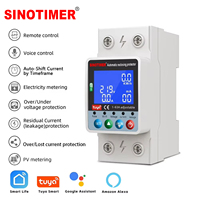 SINOTIMER 2P SVP688W-D affichage numérique relais à double rupture Tuya Smart 80-300V AC 1-63A courant réglable 15 créneaux horaires mesure PV