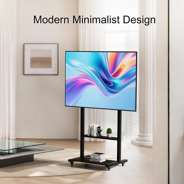 Hot Selling Rolling TV Carts LCD/LED/OLED Adjustable Height Mobile TV Cart with Wheels for Home Office Outdoor Use
