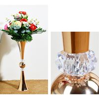 Aeofa vases trompette or trompette vase métal vase trompette grand vase pour centres de table de mariage
