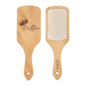 Vente en gros peigne en bois personnalisé <span class=keywords><strong>brosse</strong></span> à cheveux à coussin d'air <span class=keywords><strong>brosse</strong></span> à pagaie en bois démêlante de coiffure écologique - Product Image 1