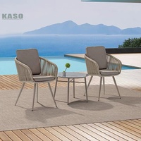 Ensemble de mobilier de jardin Ensemble table et chaises en bois Patio moderne rotin osier aluminium bois Restaurant corde Ensemble de salle à manger d'extérieur
