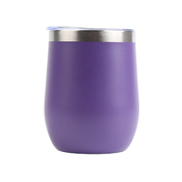 Gobelet à vin isotherme en acier inoxydable à double paroi de 12 oz, en forme d'œuf, isolation thermique 6-12 heures, couleur personnalisée