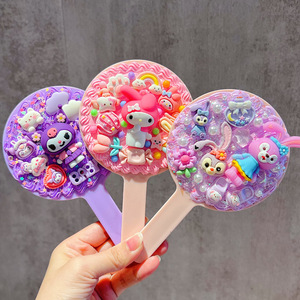Handheld <b>Mirror</b> Diy Kit Round <b>Plastic</b> Personalized Makeup <b>Mirror</b> With Cute Characters For Girls Craft Project - Product Image 1