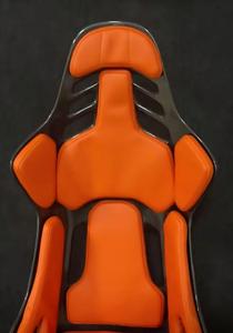 เบาะนั่งคาร์บอนไฟเบอร์น้ำหนักเบาสำหรับรถ Podium Recaro ผ้าสีส้ม พร้อมบริการปรับแต่งสำหรับ 3 ที่นั่ง - Product Image 3