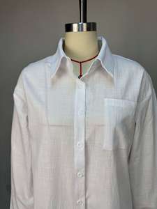 Women's White 2 Piece Set - Long Sleeve Button <b>Down</b> Shirt & Wide Leg <b>Pants</b> Outfit Womens Sets African Clothes Fashion - Product Image 4