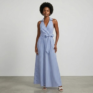 Robe d'été <span class=keywords><strong>grande</strong></span> <span class=keywords><strong>taille</strong></span> pour <span class=keywords><strong>femme</strong></span>, col halter, dos nu, pour les vacances, robe bohème tie-dye - Product Image 5