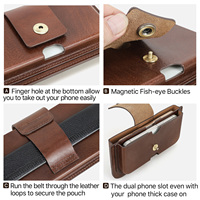 Prêt Stock Vintage 6.1 taille téléphone étui écologique en cuir ceinture sac bouton magnétique pour iPhone pour Samsung CF9092/3 Mobile