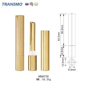 Étui à rouge à lèvres en aluminium doré personnalisé, vide, mince, de luxe, pour baume à lèvres, tube rechargeable - Product Image 3