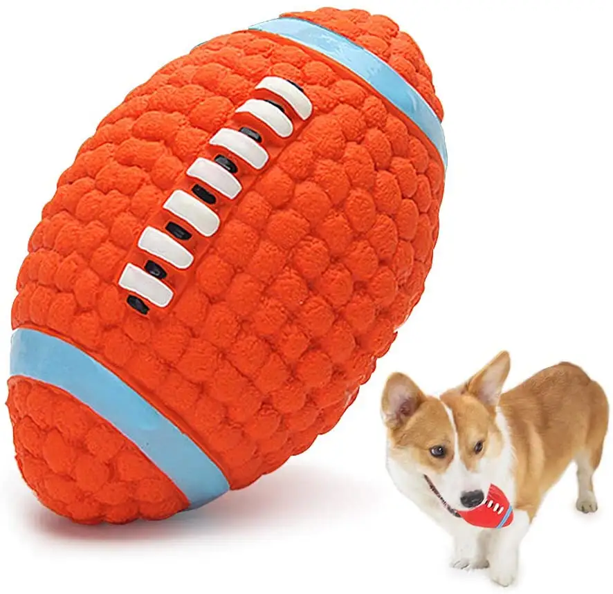 새로운 도착 패션 삐걱 거리는 개 장난감 공 럭비 축구 배구 테니스 개 씹는 공 장난감 애완 동물 장난감 공급 업체