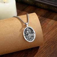 Merryshine Pendentif Amulette Religieux en Laiton Jésus Saint Christophe, Bijou de Protection Chrétien Catholique
