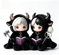 Figurines Magiques Jumelles du Zodiaque Gemini Personnalisées OEM en PVC et ABS avec Cape en Peluche Douce et Moelleuse, Boîte Mystère Constellation, Jouet Artistique