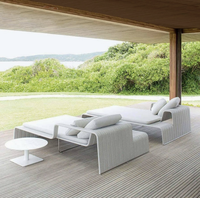Ow rate usine en gros PE osier rotin plage hôtel piscine soleil lit de repos chaise longue chaises longues