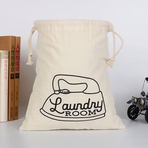 Bolsa de tela de algodón resistente con cordón para zapatos, para lavandería de hotel, precio de fábrica - Product Image 3