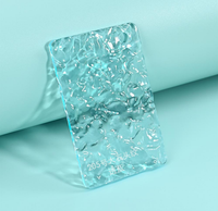 Feuille de verre acrylique en plexiglas à motif de vagues d'eau pour la décoration de salle de bain