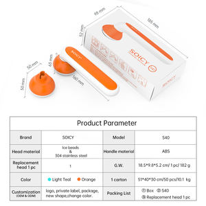 SOICY S40 rodillo de hielo masajeador facial <span class=keywords><strong>Derma</strong></span> rodillo de acero cabeza viaje a casa clínica uso para cara hinchazón ocular alivio del dolor de migraña - Product Image 4