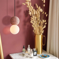 Luminaire suspendu artisanal en ciment, globe lumineux naturel, lampe de plafond, lustre pour îlot de cuisine, maison