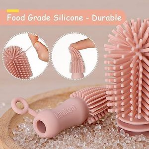 فرشاة سيليكون لتنظيف زجاجات المياه بمقبض وحيد ، فرشاة سيليكون زجاجية للأطفال - Product Image 4