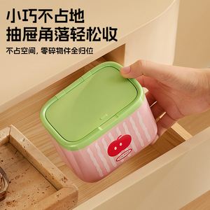 Cotton Swab Storage Box Rectangle Covered Standing Type For Bathroom Hair Ties Dental Floss Jewelry Organizer Sky Blue - Product Image 5