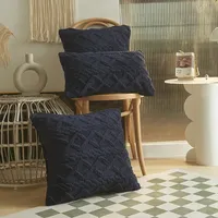 Oreiller de 18 pouces, couleur unie, housse de coussin motif géométrique, housse de coussin pour chambre, canapé, décoration en peluche pour lit