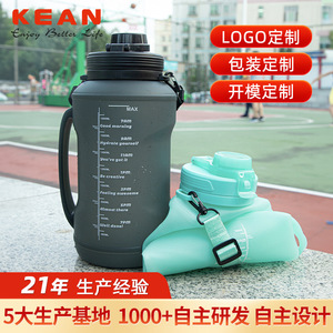 Silicone Water Bottle 2L Foldable With Handle Outdoor Camping Sports Drinkware For Men - Product Image 5