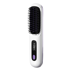 Nouvelle <span class=keywords><strong>brosse</strong></span> lissante électrique sans fil portable à ions négatifs chauffée au céramique, rechargeable par USB, avec écran LCD - Product Image 1