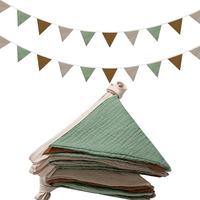 Guirlande de fanions pour la décoration de chambre d'enfant et de bébé, idéale pour la décoration de crèche, anniversaire de bébé, fête bohème, baby shower et événements.