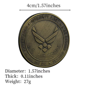 เหรียญที่ระลึกกองทัพอากาศสหรัฐฯ รุ่น P-38 - ดีไซน์แบบ 3 มิติ สไตล์รักชาติ ผลิตจากโลหะผสมสังกะสีหล่อขึ้นรูป ชุบสีบรอนซ์วินเทจ - Product Image 6