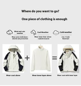 Ventes en gros de vestes de randonnée pour couples, hommes et femmes, 3 en 1, coupe-vent, imperméables, pour le camping, la course à pied, les activités de plein air, vestes unisexes, coupe-vent - Product Image 3