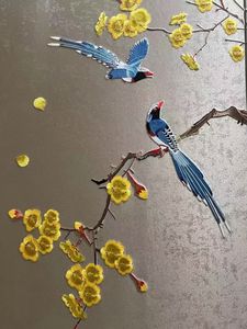 Вышитая стеновая панель из ПВХ; Индивидуальная задняя стенка телевизора для гостиной и спальни; Влагостойкие и водонепроницаемые наружные украшения для дома. - Product Image 4