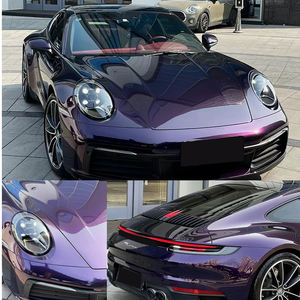 Premium haute brillance minuit violet voiture vinyle Wrap Film moto bricolage autocollant dégagement d'air auto-adhésif voiture changement couleur Film - Product Image 5