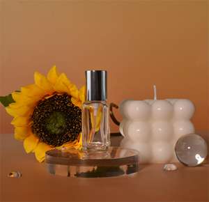 Grosir sederhana Design-10ml Mini persegi panjang transparan parfum kosong bening bergalur botol kaca dengan kualitas tinggi tutup perak - Product Image 3