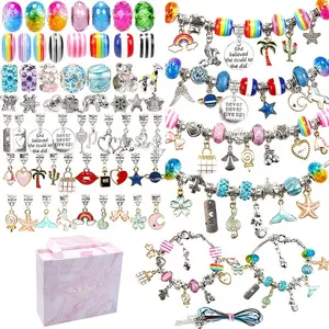 R gema 127 unids/set de acero inoxidable Cadena de serpiente DIY del encanto de la joyería de pulsera haciendo Kit para niños niñas adolescentes