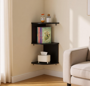 Estante Esquinero Triangular Simple de Madera y Plástico Multicapa para Almacenamiento del Hogar, Organizador de Artículos Diversos - Product Image 4