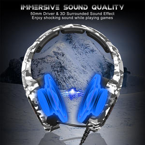 Muestra Gratuita de Auriculares para Juegos <span class=keywords><strong>ONIKUMA</strong></span> K8 Snow Camouflage Tácticos con Sonido Estéreo 7.1, Luz RGB Profesional - Product Image 3