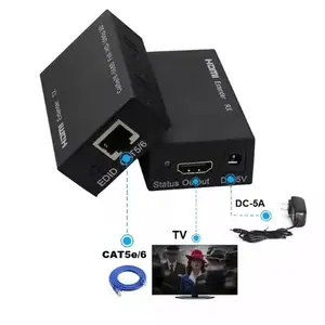 196ft HDMI Extender 60m über Single Cat5E/6 HDMI Extensor Unterstützung HD 1080p 3D Sender und Empfänger verlängern