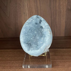 บล็อกคริลิคที่ชัดเจนด้วยโลหะยืนแสดงสำหรับฟอสซิลแร่หินและ Geodes แสดงมุมเอียงสนับสนุนแร่ - Product Image 3