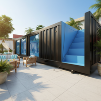 Prix d'usine, maison préfabriquée modulaire en acier de 40 pieds, structure au sol, conteneur privé, piscine, hôtel de vacances, industriel