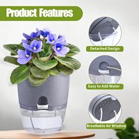 OEM ramah lingkungan kecil diri penyiraman Pot bunga malas Pot tanaman hidroponik rumah kantor Desktop desain bentuk taman aplikasi