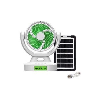 7 inch xách tay có thu phí <span class=keywords><strong>fan</strong></span> hâm mộ với ánh sáng LED AC DC Mini USB quạt năng lượng mặt trời với bảng điều khiển năng lượng mặt trời và 2 cái bóng đèn - Product Image 1