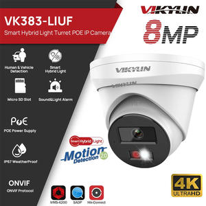 Caméra de sécurité IP CCTV Vikylin HIK OEM H.265 6MP 8MP, lumière rouge et bleue, couleur pleine, dôme tourelle, audio bidirectionnel, étanche IP67, P2P - Product Image 2