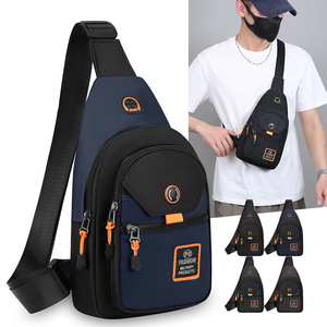 Men's Chest Bag Oxford Cloth Waterproof Wear Resistant Crossbody Bag For Leisure Travel Solid Color L883 - Product Image 2