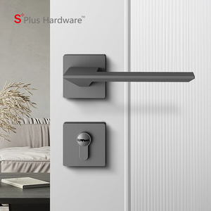 Poignée de verrouillage de porte double noire à <span class=keywords><strong>levier</strong></span> de passage intérieur moderne de style <span class=keywords><strong>italien</strong></span> pour portes et fenêtres intérieures d'hôtel - Product Image 2