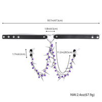 Collier ras du cou Purple Bells Rivets avec pinces à tétons et chaîne réglable, non-percantes, étanches, accessoires SM pour débutants