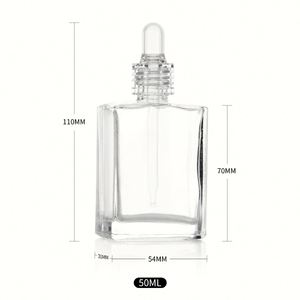 Emballages écologiques transparents pour soins de la peau, flacons en verre pour sérum capillaire et barbe, huiles essentielles, avec compte-gouttes, couleur personnalisée, sérigraphie - Product Image 6