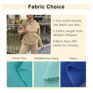 ชุดวอร์มขนแกะ310แกรมสำหรับผู้หญิงพิมพ์โลโก้3D หนาแบบสวมหัวมีซิปช่วยเพิ่มความอบอุ่น - Product Image 2